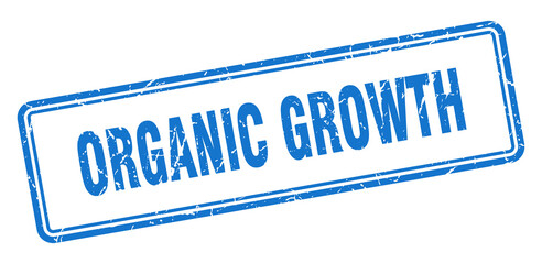 organic growth stamp. square grunge sign on white background