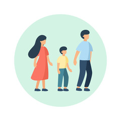 Family - Mom Dad and Son - Stock Vector Illustration