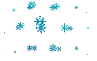 Light BLUE vector template with ice snowflakes.
