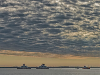 Fano fanoe ferries on the way between Esbjerg and Nordby, Denmark