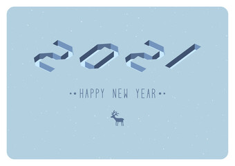 Happy New Year 2021 logo text design