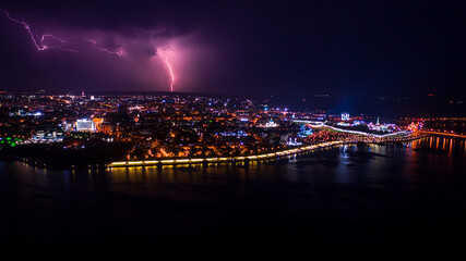 lightning over the city