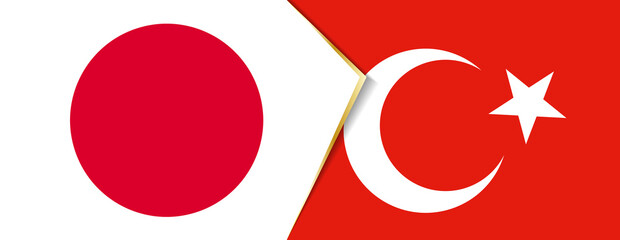 Japan and Turkey flags, two vector flags.