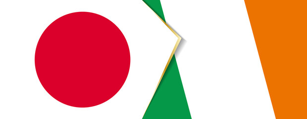 Japan and Ireland flags, two vector flags.