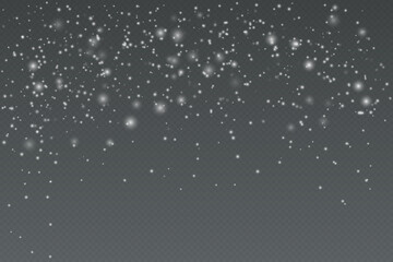 Realistic falling snowflakes. Snow flakes, snow background. Vector heavy snowfall