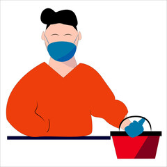 Man shows a sheet with the contract. Vector illustration in cartoon style