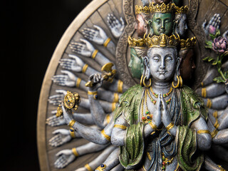 Fototapeta premium Statue of Avalokiteshvara in Elevenfaced form