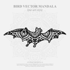 Bird Vector Mandala Line Art Style