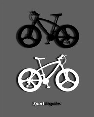 BMW bicycle silhouettes with logo isolated on gray background