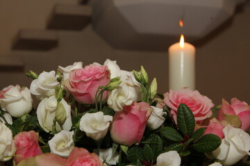 bouquet of pink roses