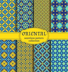 Gordijnen Oriental seamless patterns. © RainLedy