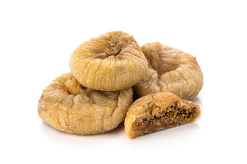 dried figs fruit isolated on white background