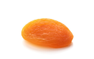 Dried apricots on a white background