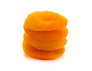 Fototapeta na wymiar Dried apricots on a white background