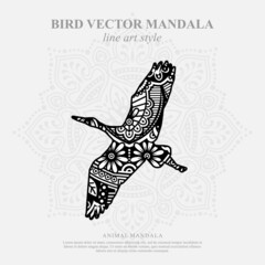 Bird Vector Mandala Line Art Style