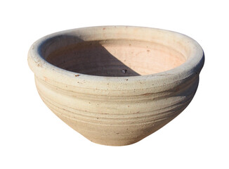 Handmade clay pot. Isolated with clipping path.