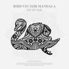 Bird Vector Mandala Line Art Style