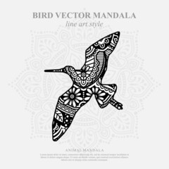 Fototapeta premium Bird Vector Mandala Line Art Style