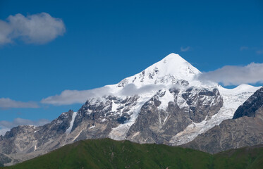 Summit Tetnuld in Caucasus mountains, Upper Svaneti, Georgia