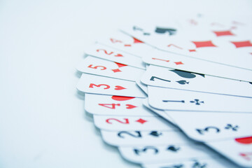 playing cards on a white  background
