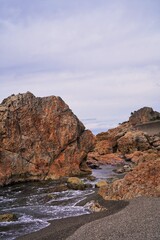 Fototapeta na wymiar Rock and sea at Noto Peninsula Ishikawa Japan.
