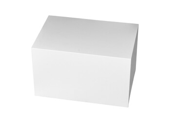 A white box on a white background with gray gradients on the planes is horizontally positioned
