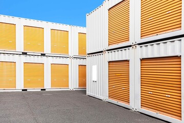 Outside atmosphere of a small rental storage room