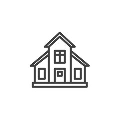 Country house line icon. linear style sign for mobile concept and web design. Townhouse, cottage building outline vector icon. Symbol, logo illustration. Vector graphics