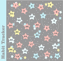 Habit Tracker. celebrate your achievements. Children's style tracker for kids..