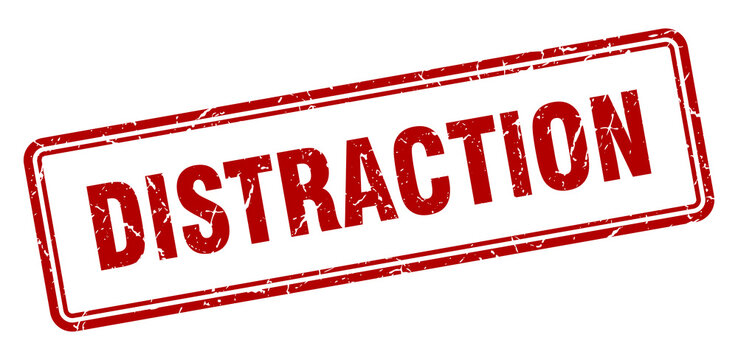 distraction stamp. square grunge sign on white background