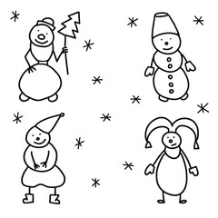 set of snowmen