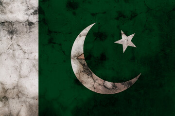 Old Pakistan grunge background flag