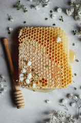 Honeycomb with flowers