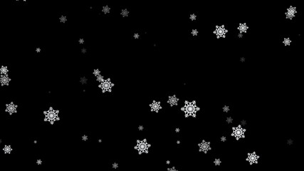 Cartoon snow falling with alpha channel transparency background