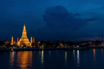タイの有名寺院ワットアルンの夜景
