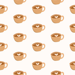 Coffee cup seamless pattern vector design