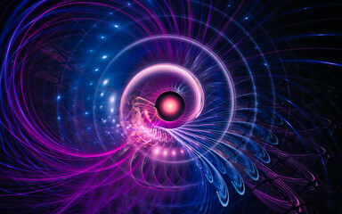 digital generated image peacock in the form of abstract geometric shapes of various shades and colors for use in web design and computer graphics