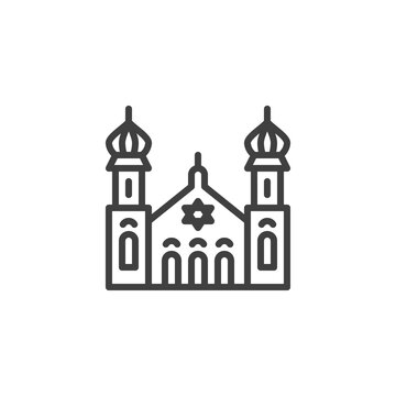 synagogue outline icon, jewish temple clip art preview