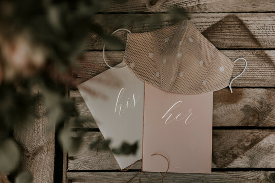 corona covid-19 wedding details: vows and mask