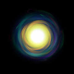 luminous swirling bunner. Glowing spiral
