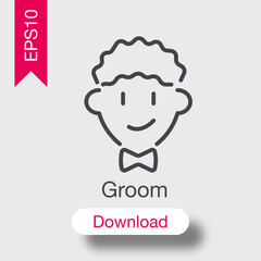Groom icon isolated on background. Wedding symbol modern, simple, vector, icon for website design, mobile app, ui. Vector Illustration