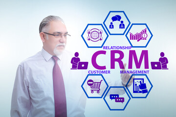 CRM custromer relationship management concept with businessman