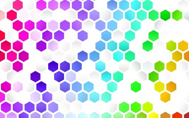Light Multicolor, Rainbow vector pattern with colorful hexagons.