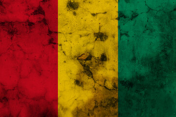 Old grunge flag of Guinea
