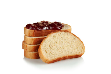 Bread and strawberry jam