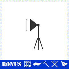 Studio lighting icon flat