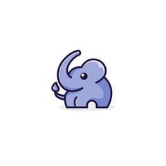 cute baby elephant cartoon logo design