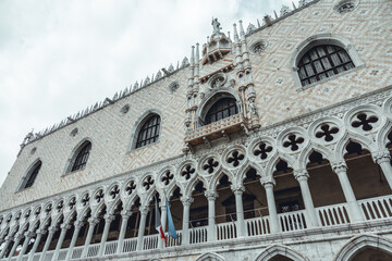 Fototapeta premium Venezia, italy. detail of the facade of Palazzo Ducale, near Piazza San Marco square.
