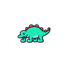 Stegosaurus cartoon logo design