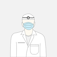 Doctors wear masks to prevent COVID-19.illustration